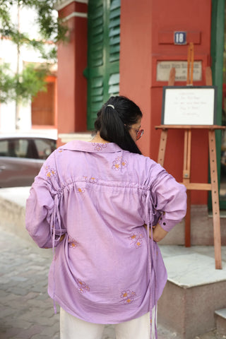 Lavender Lounge Oversized Handloom Organic Cotton Shirt