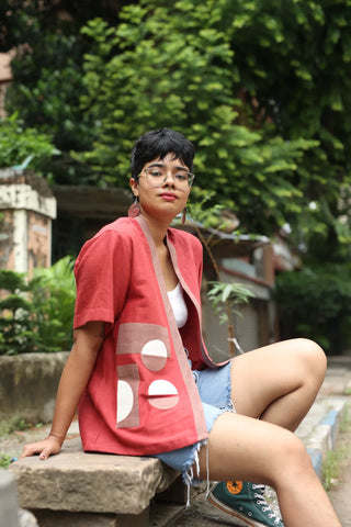 Lunar Eclipse Handspun Handwoven Cotton Kimono Shirt