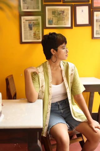 Serendipity Handspun Handwoven Cotton Kimono Shirt